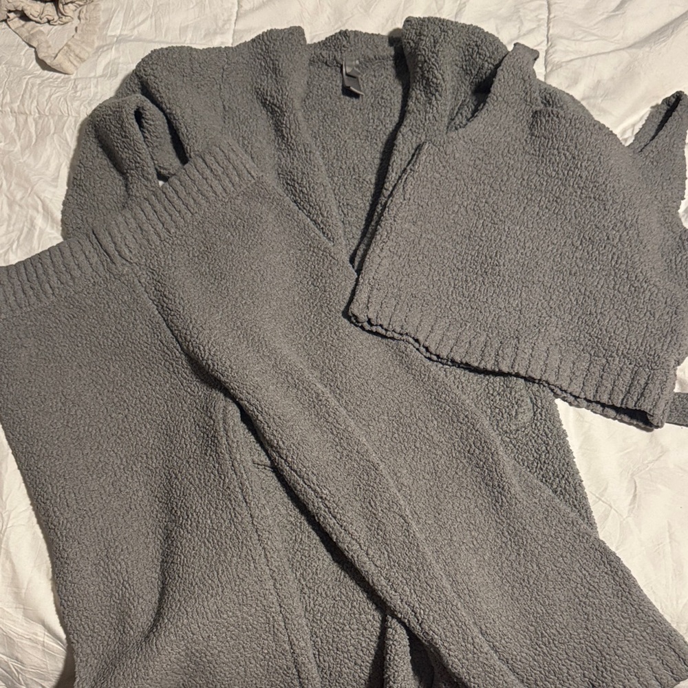 SKIMS Kids Cozy Gray Pajama Set